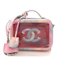 PVC Lambskin Filigree Small CC Filigree Vanity Case Pink Multicolor