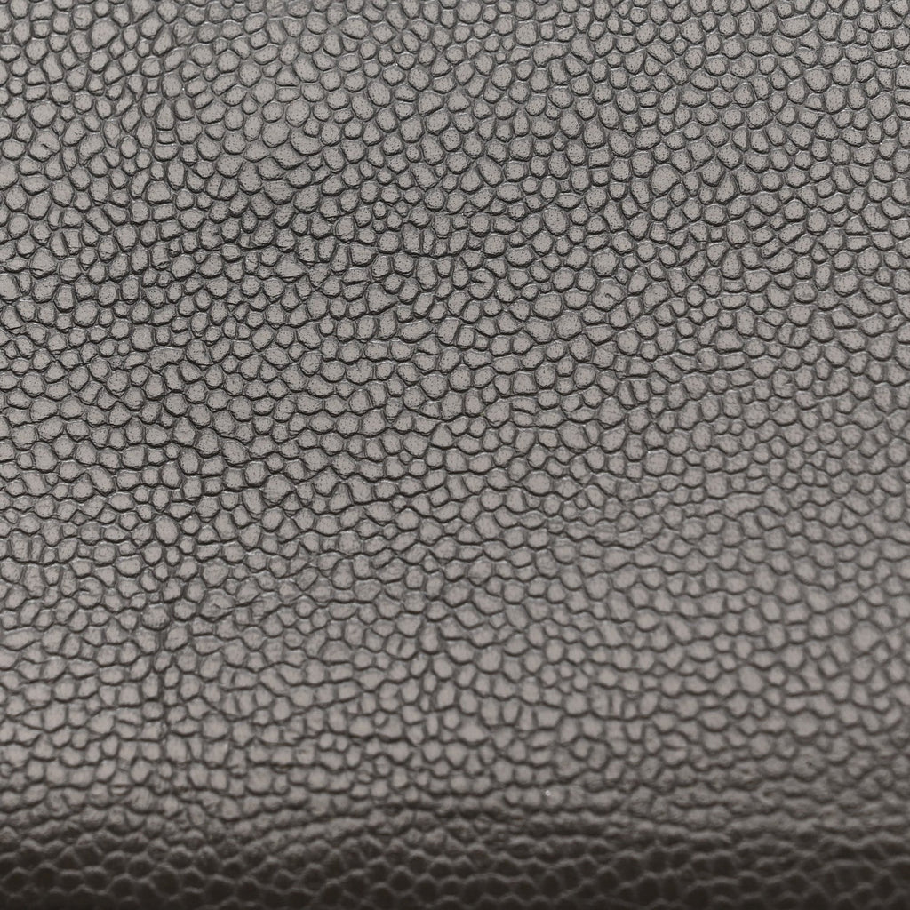 Caviar Quilted Jumbo Double Flap Grey