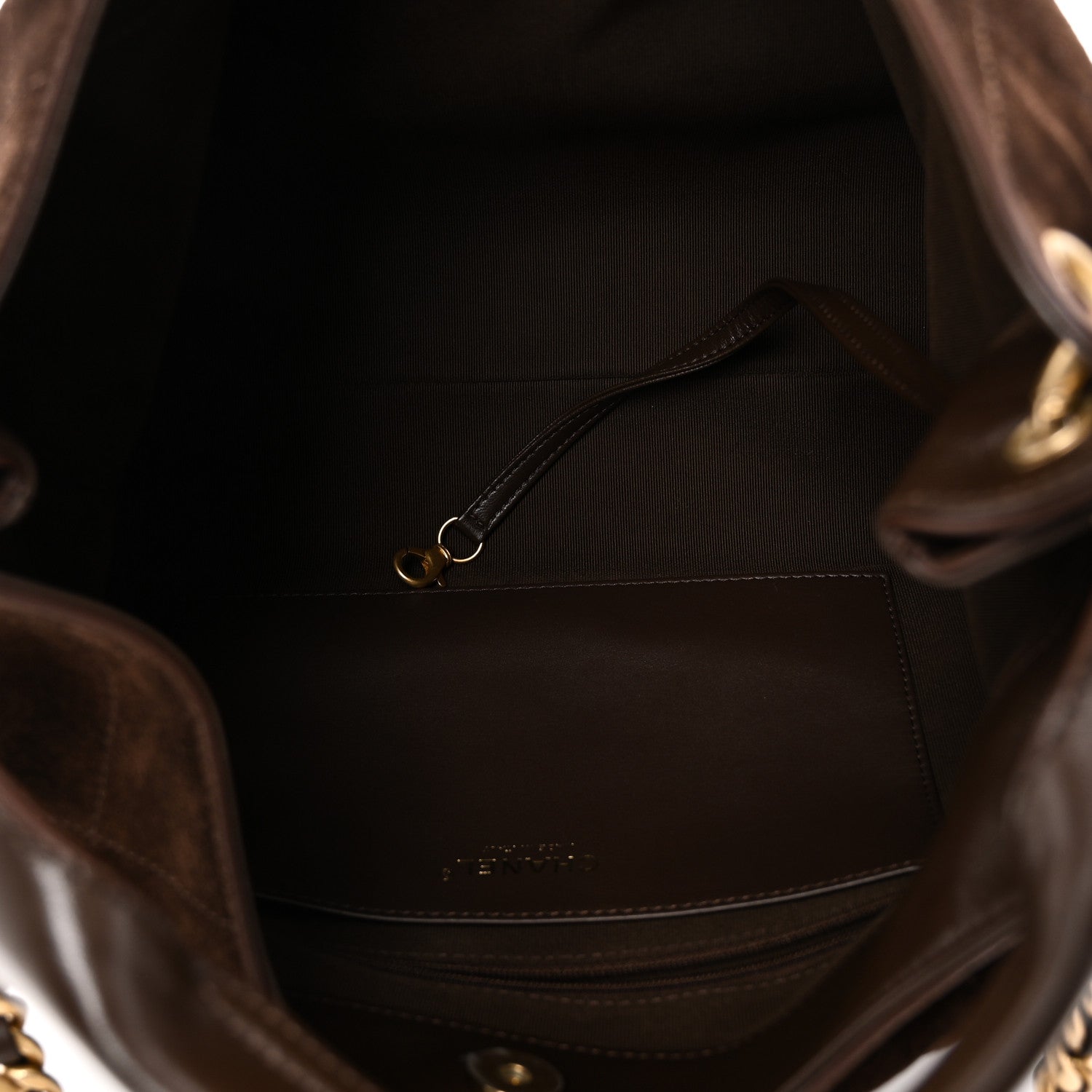 Suede Calfskin Lambskin Quilted Maxi Hobo Dark Brown