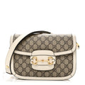 GG Supreme Monogram Horsebit 1955 Shoulder Bag Beige Mystic White