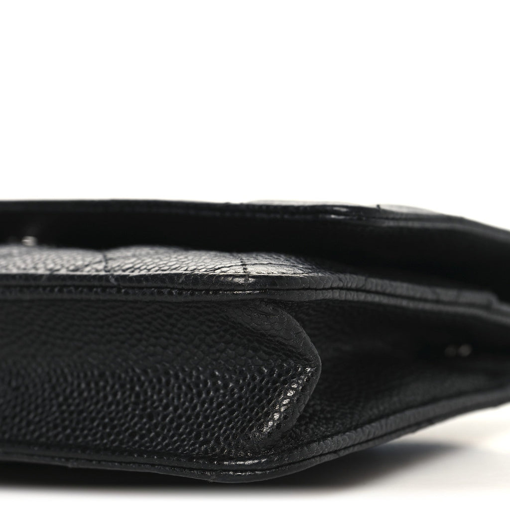 Caviar Quilted Wallet on Chain WOC Black
