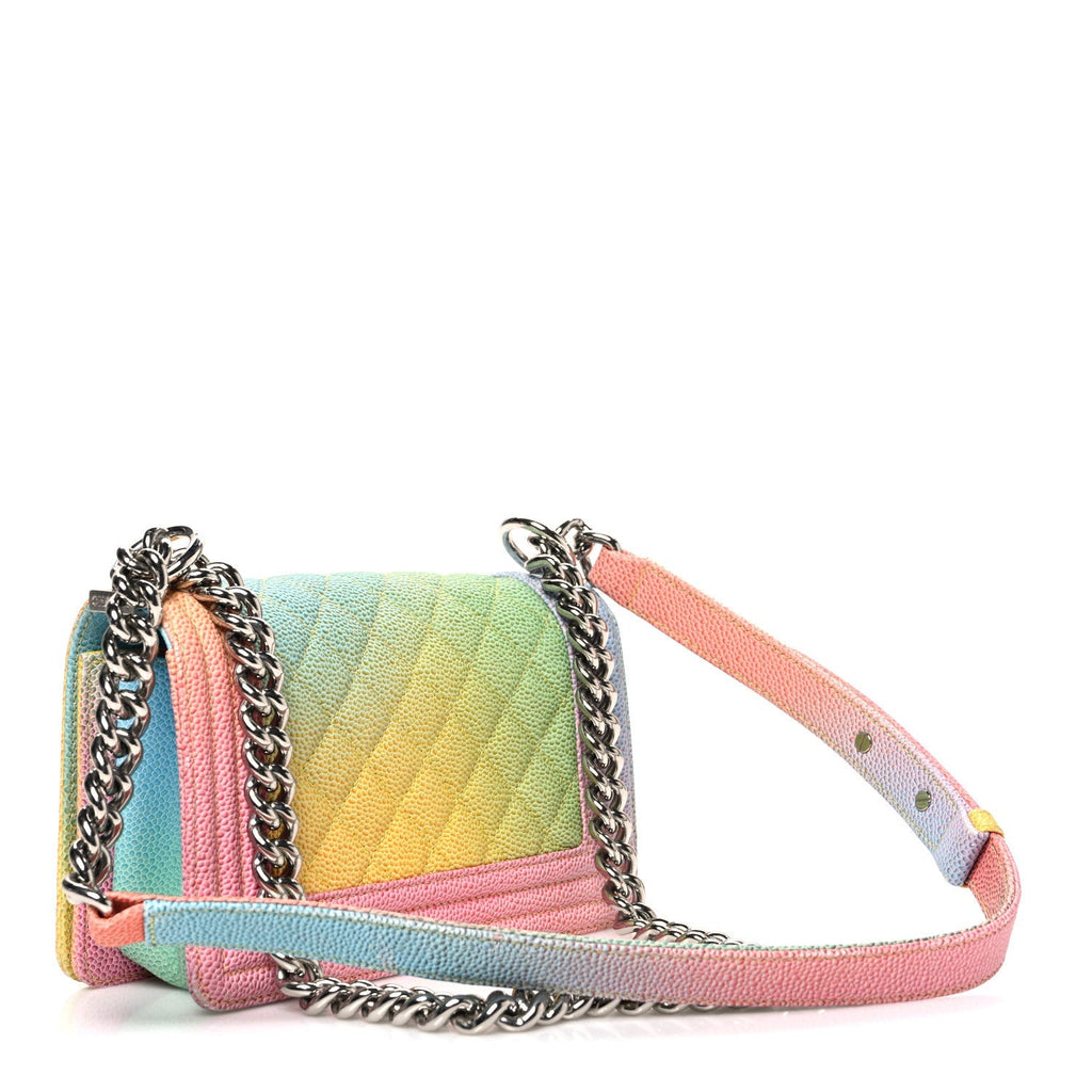 Caviar Quilted Small Cuba Rainbow Boy Flap Multicolor