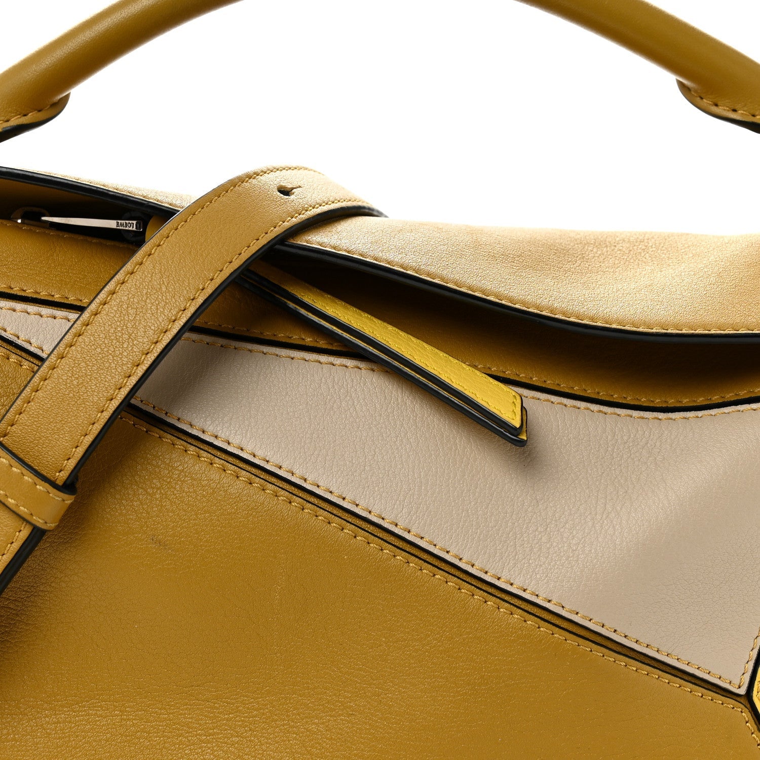 Grained Calfskin Small Puzzle Bag Ocre Yellow