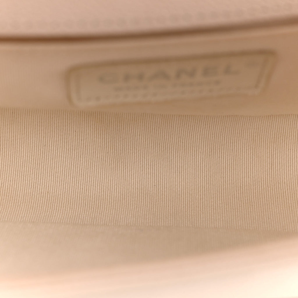 Caviar Quilted Small Boy Flap White