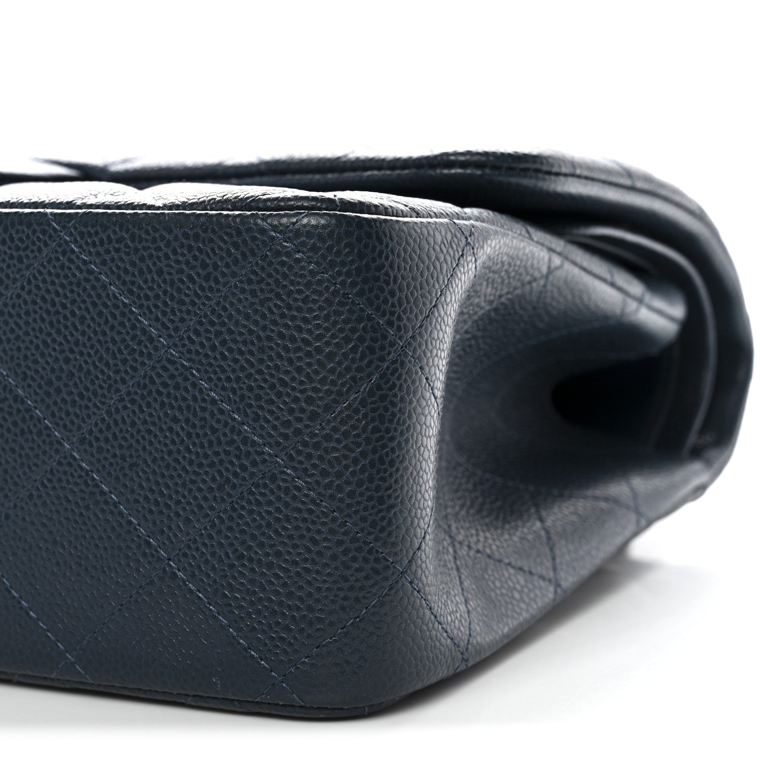 Caviar Quilted Jumbo Double Flap Blue