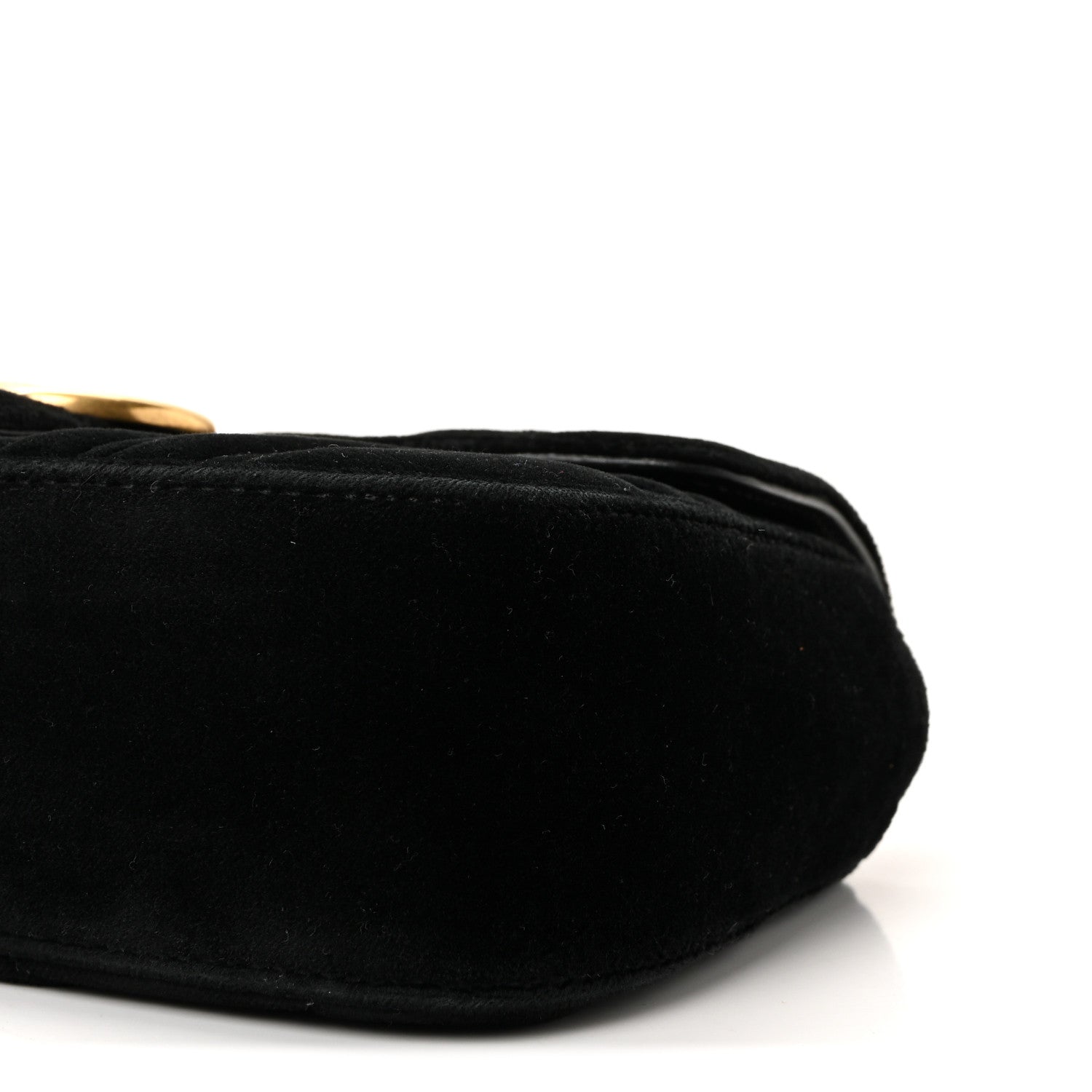 Velvet Matelasse Mini GG Marmont Shoulder Bag Black