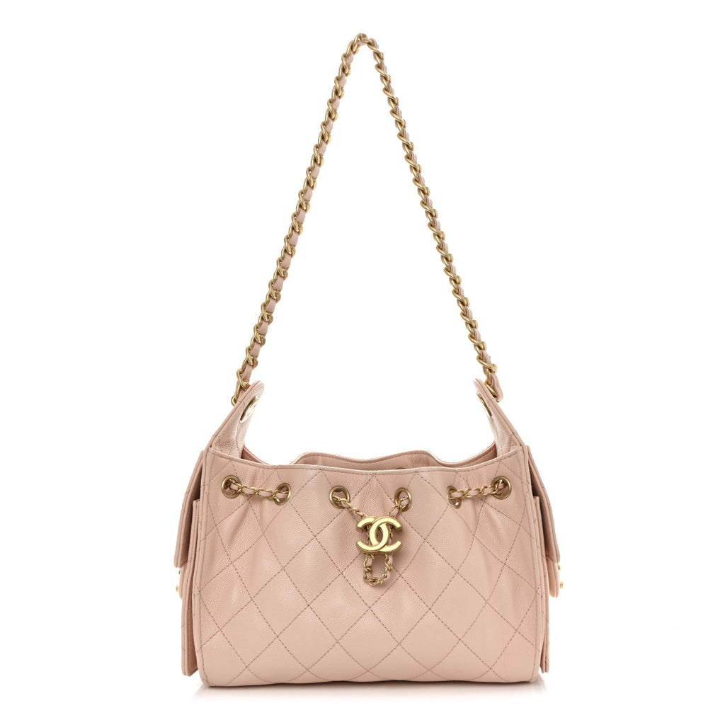 Caviar Quilted Mini Chanel 25 Handbag Light Pink