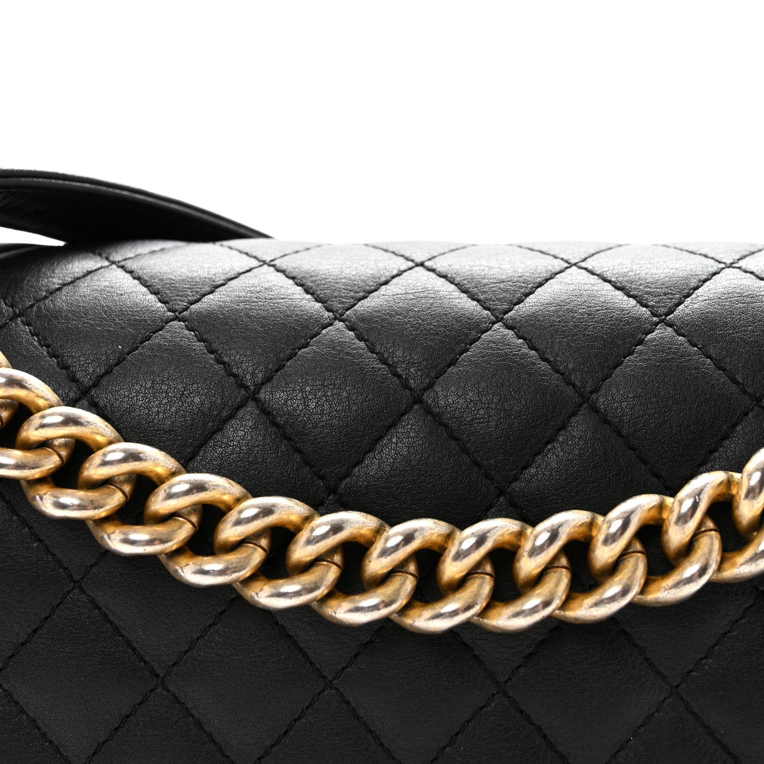Calfskin Quilted New Medium Boy Flap Black