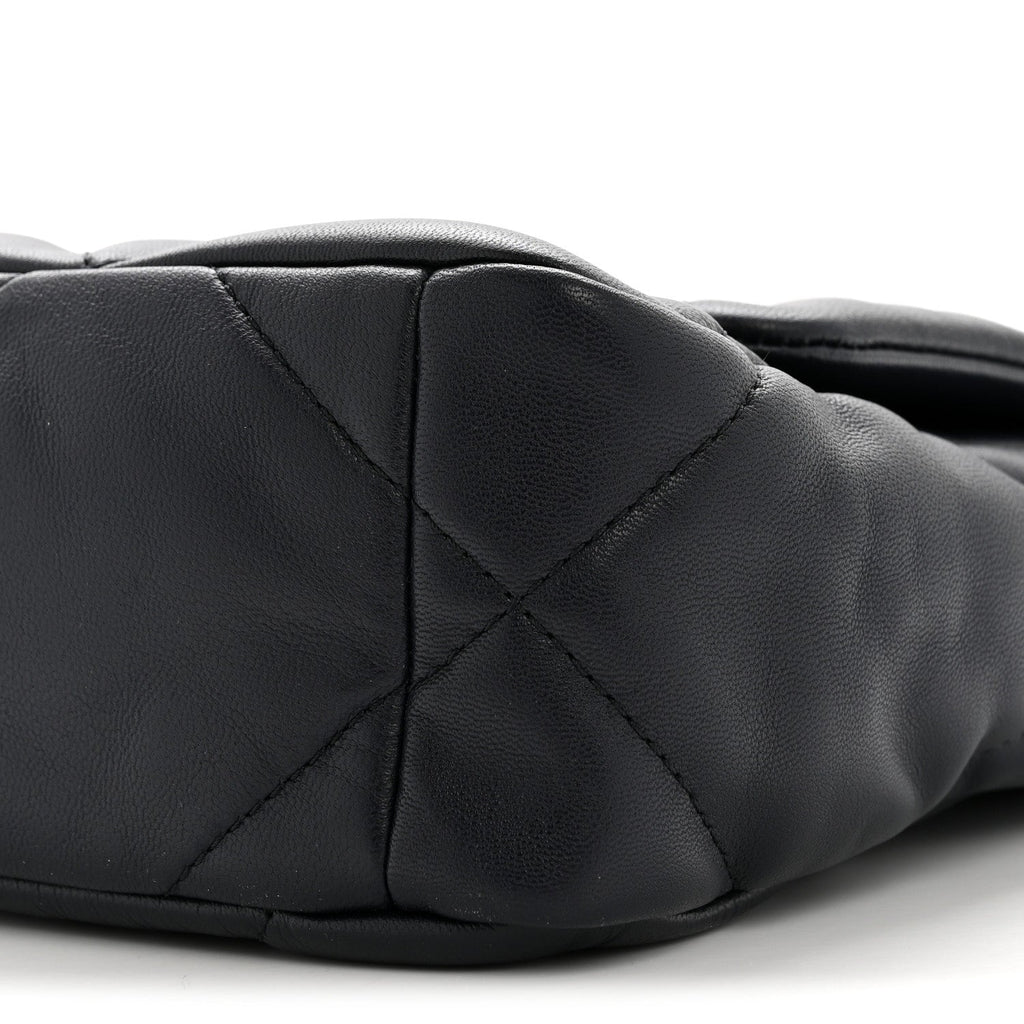 Goatskin Quilted Medium Chanel 19 Flap Navy Blue