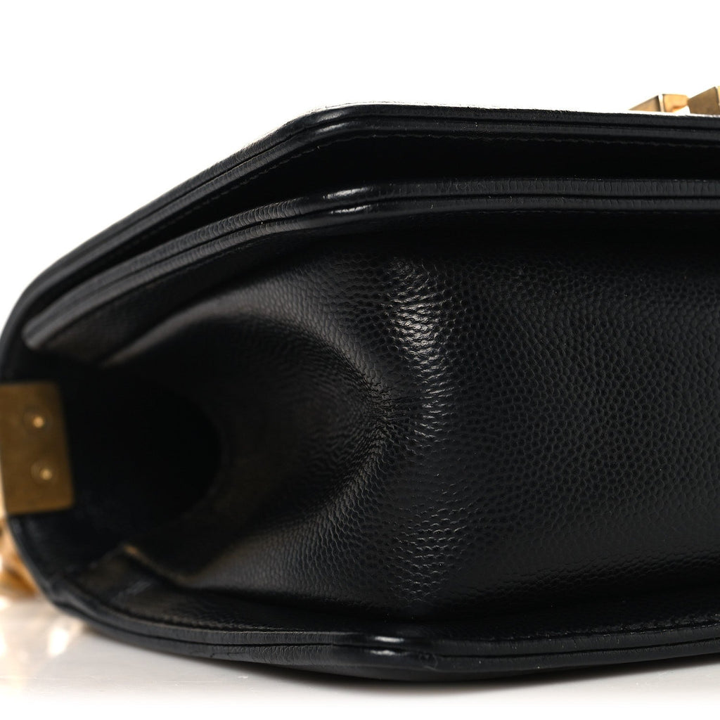 Caviar Quilted Small Boy Flap Black