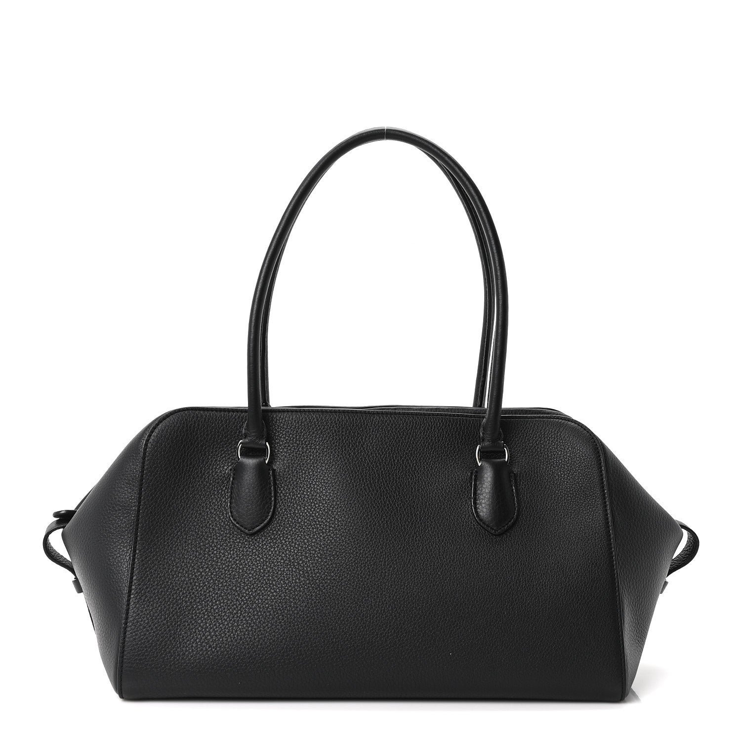 Grained Calfskin East West Bowling Bag Black