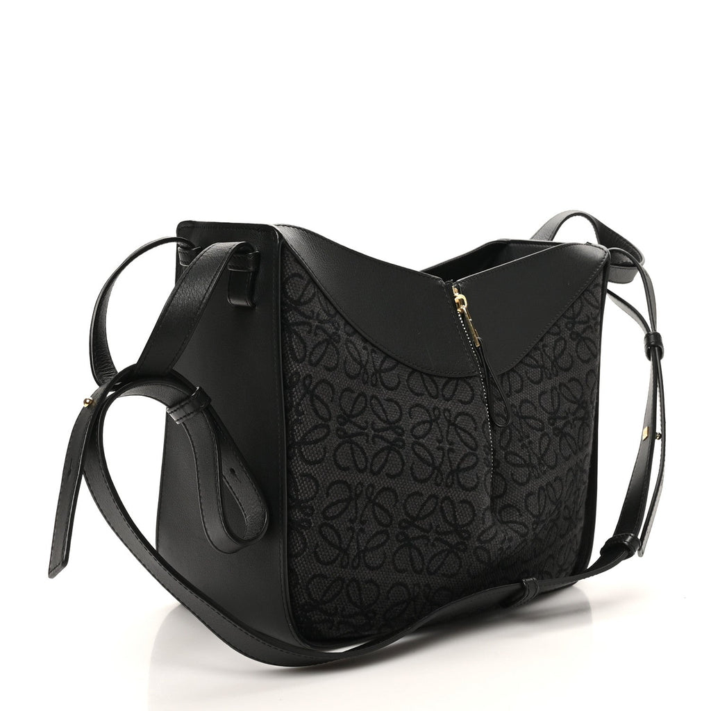 Jacquard Anagram Calfskin Small Hammock Shoulder Bag Black Charcoal