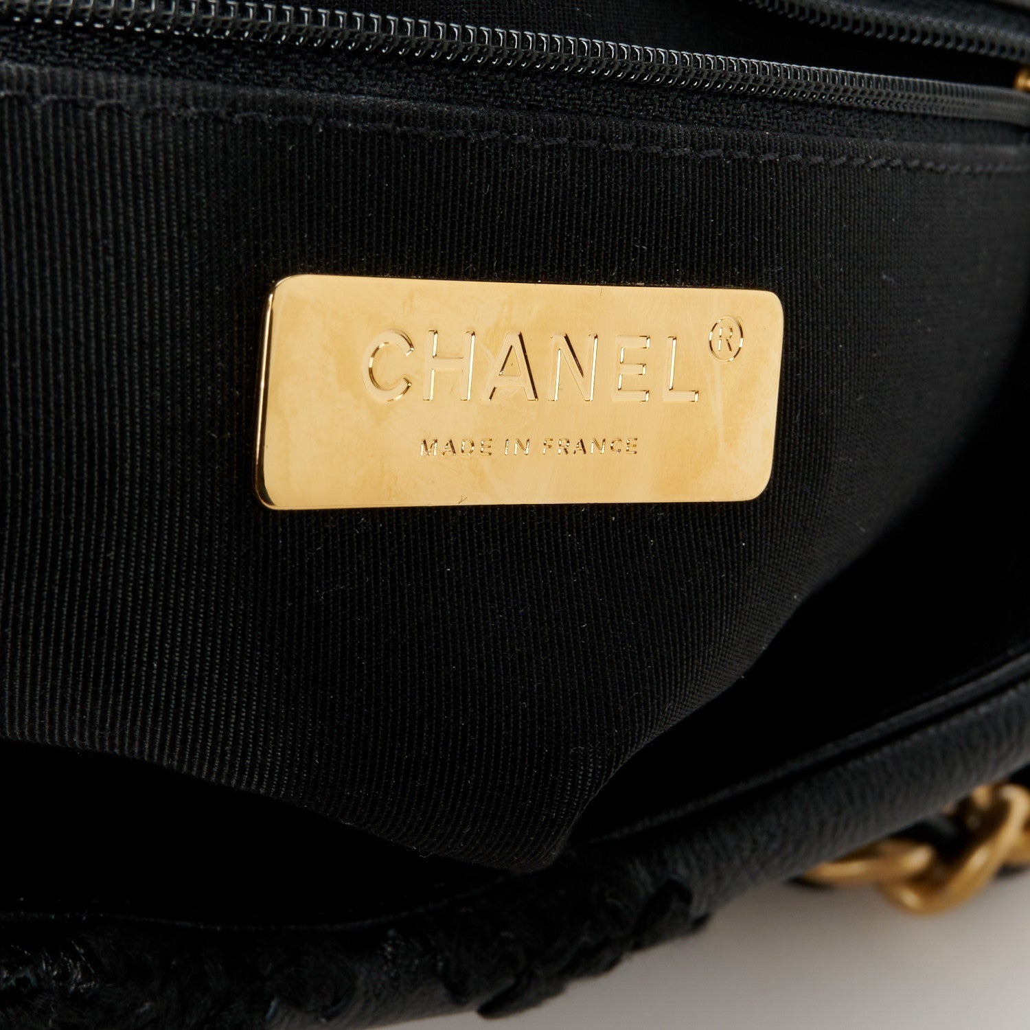 Calfskin Crochet Medium Chanel 19 Flap Black