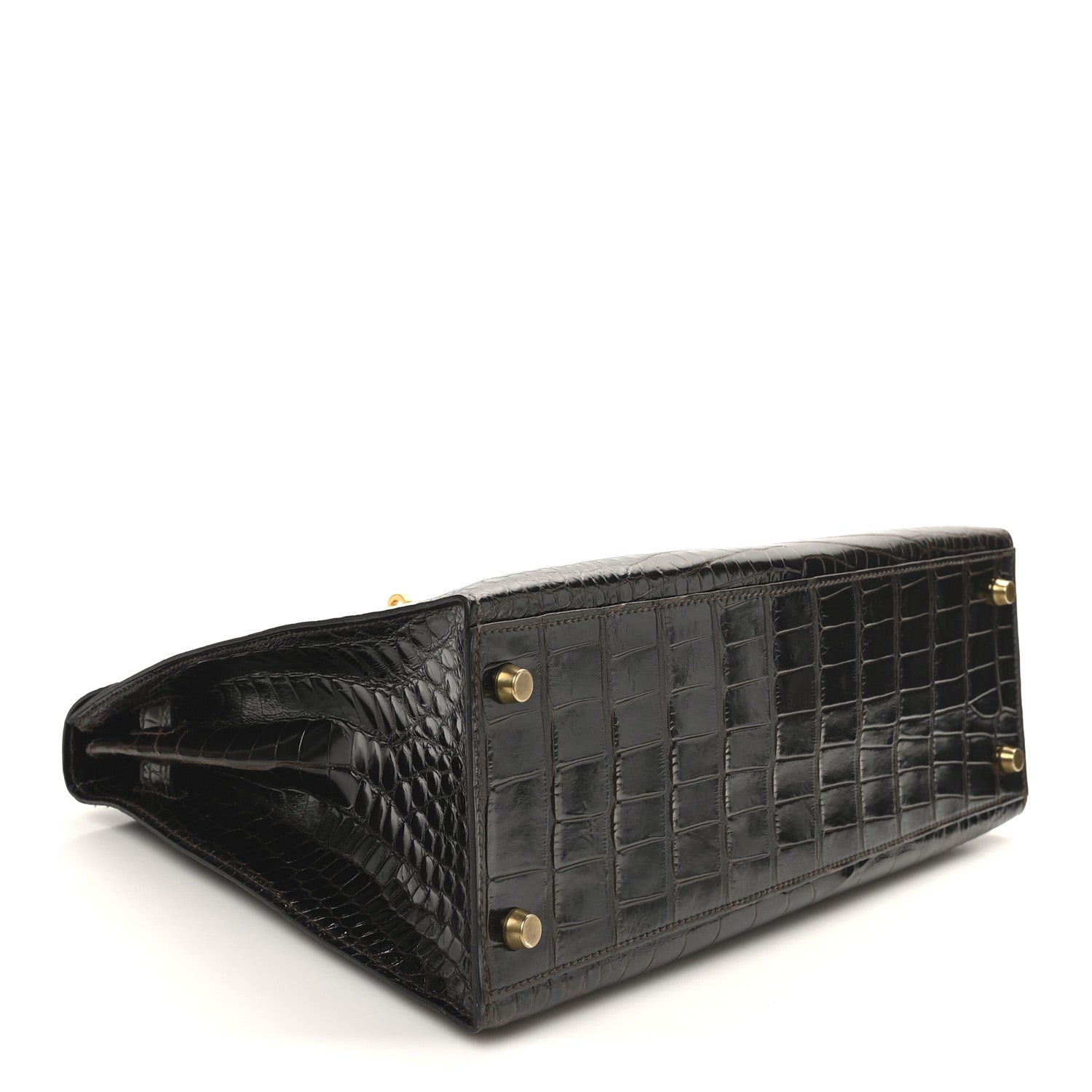 Shiny Alligator Kelly Sellier 32 Havane