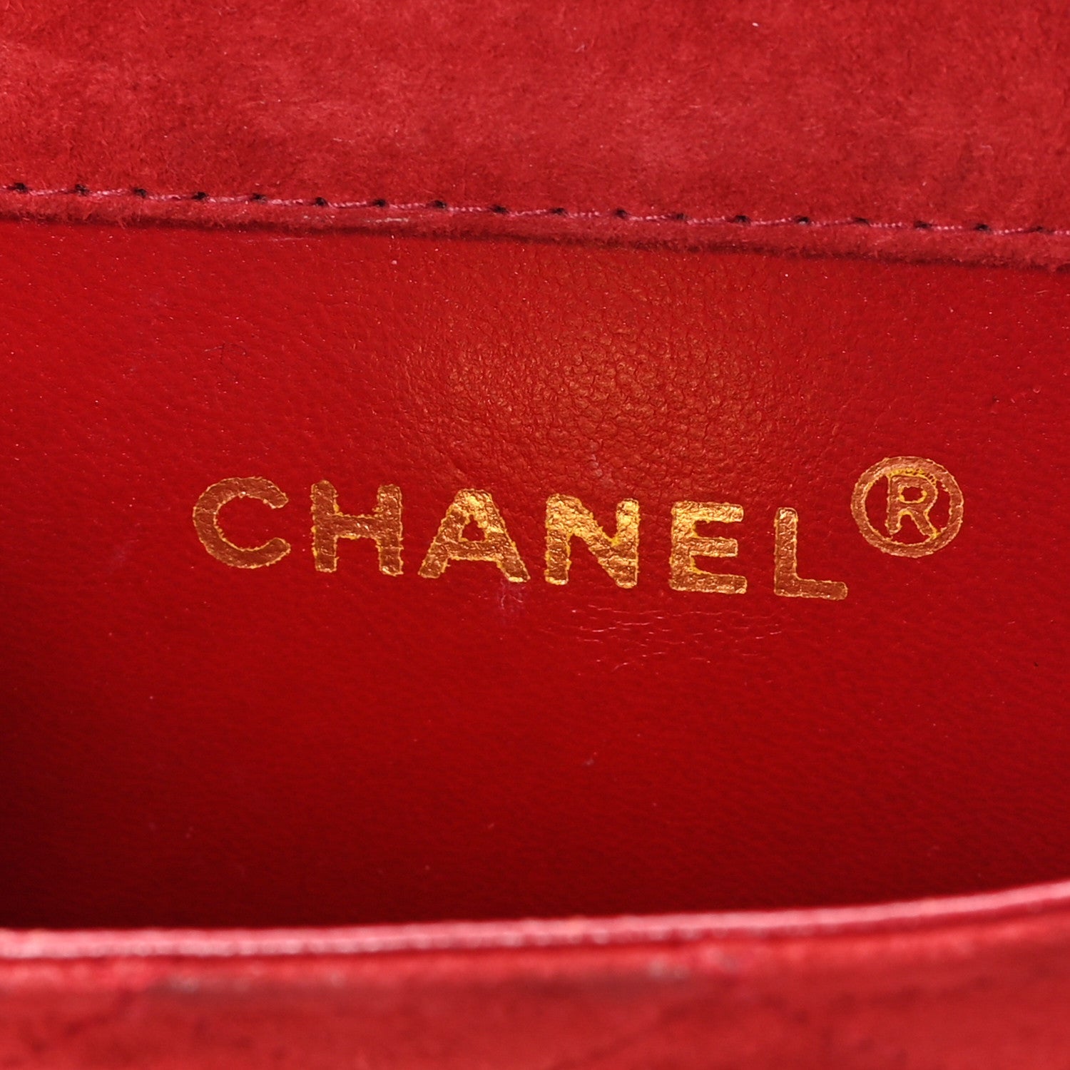 Suede Quilted Mini Square Flap Red