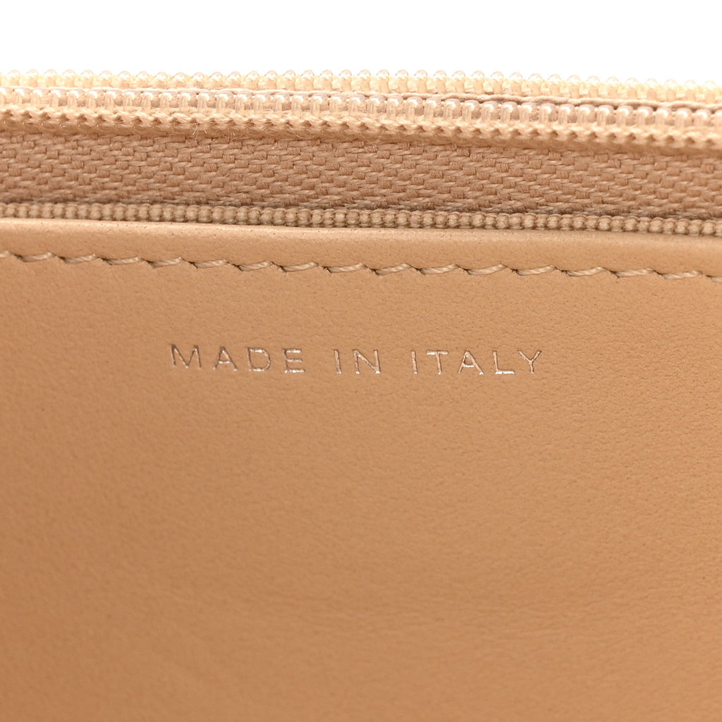 Caviar Quilted Wallet on Chain WOC Beige