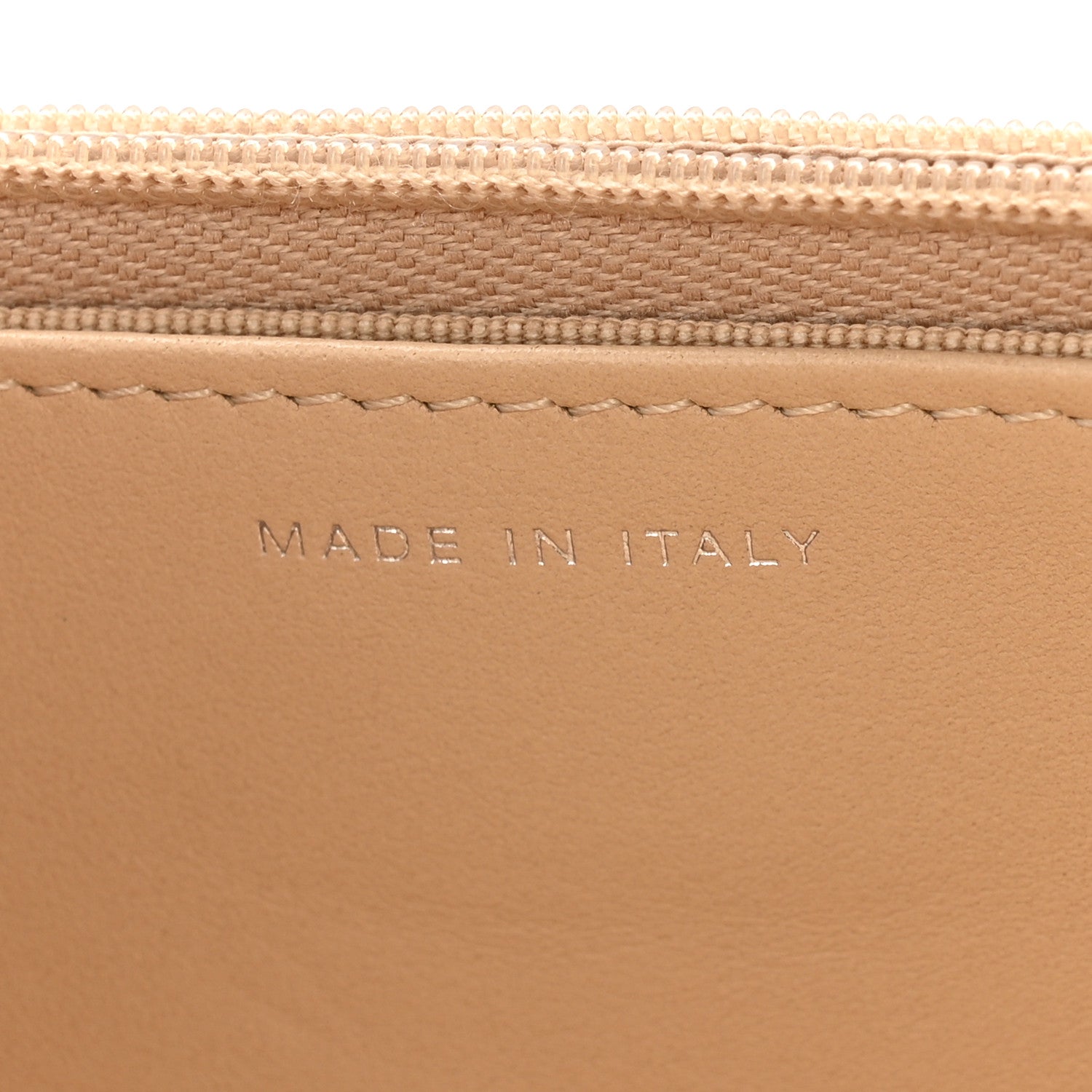 Caviar Quilted Wallet on Chain WOC Beige