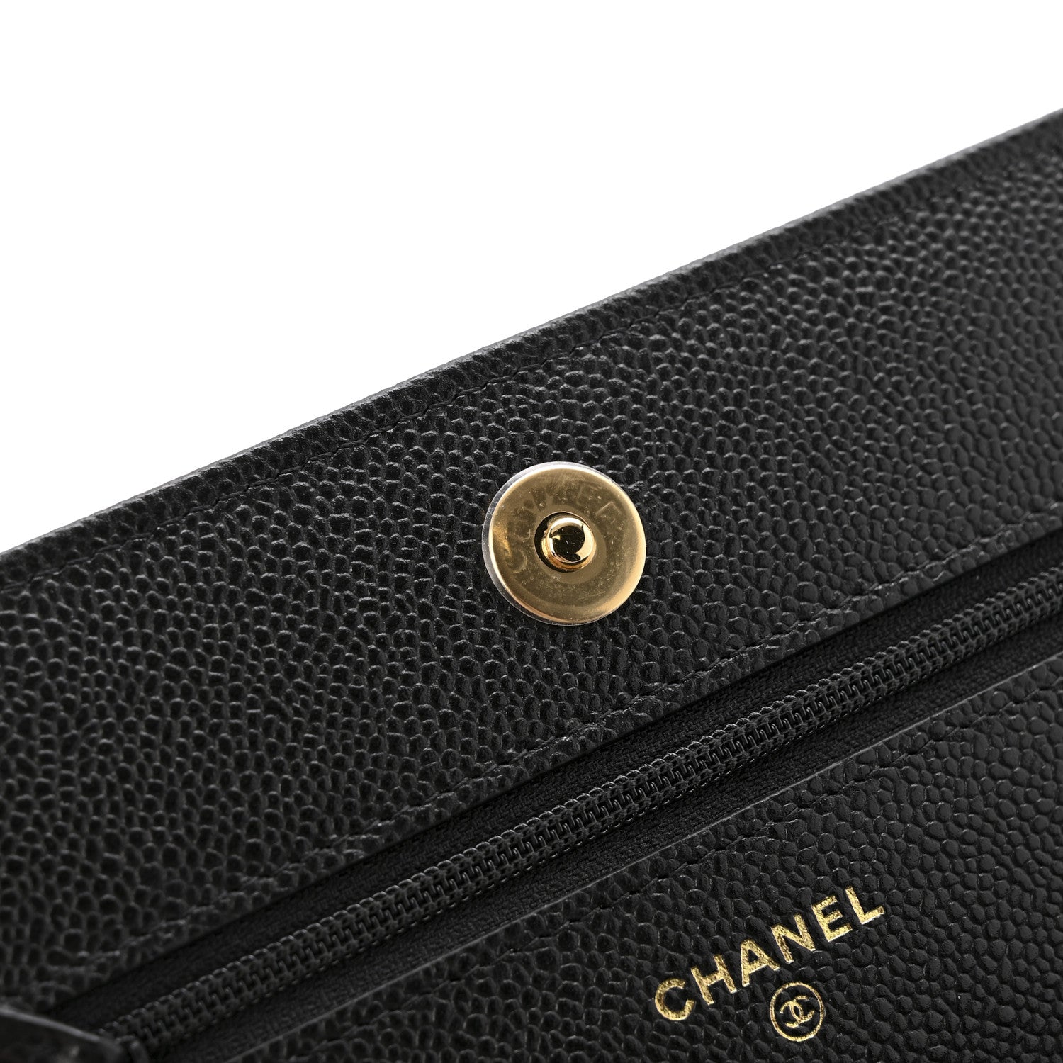 Caviar Quilted Miss Coco Wallet On Chain WOC Black