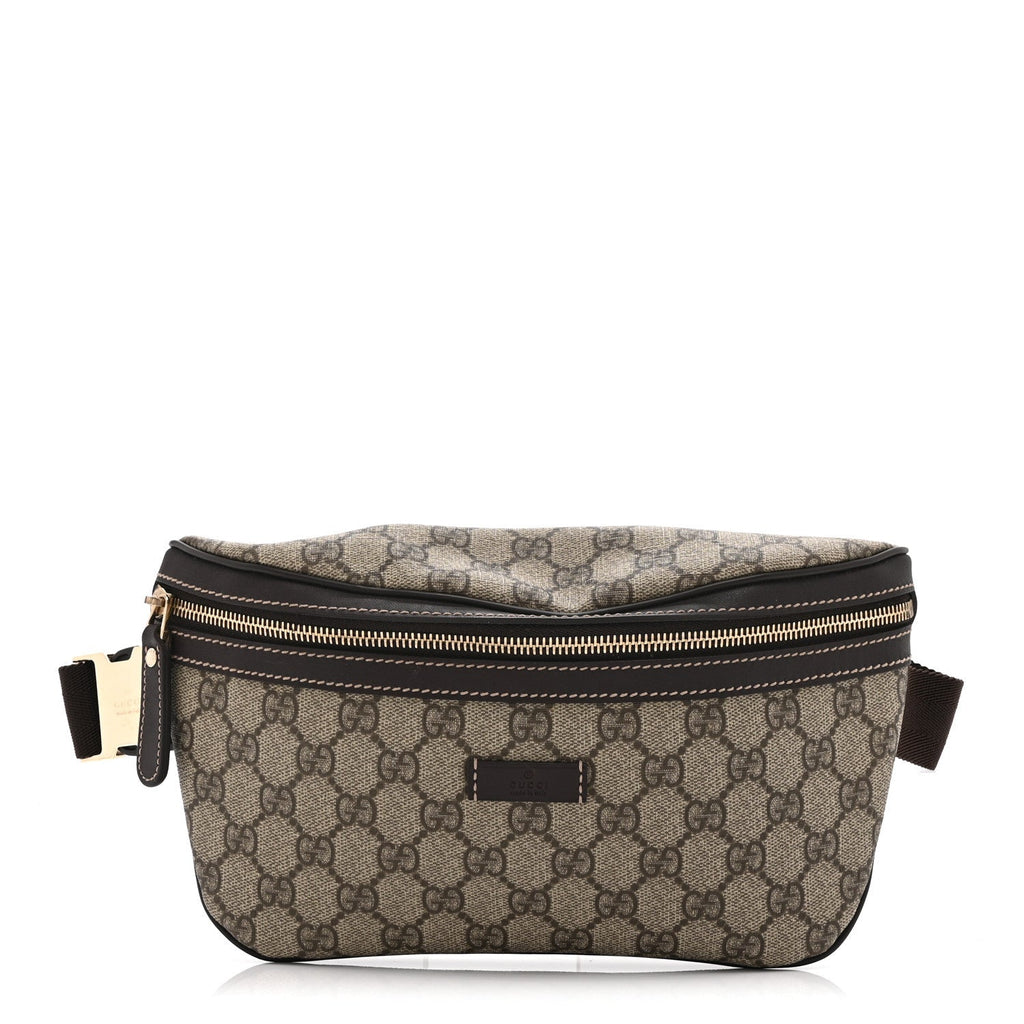 GG Supreme Monogram Belt Bag Dark Brown