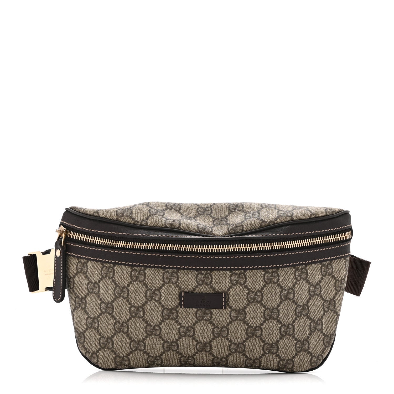 GG Supreme Monogram Belt Bag Dark Brown