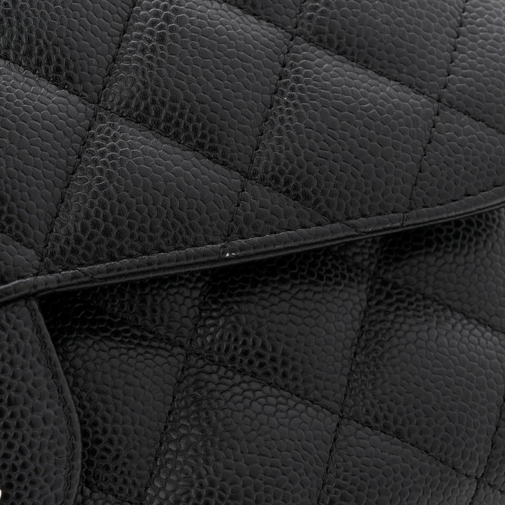 Caviar Quilted Jumbo Double Flap Black
