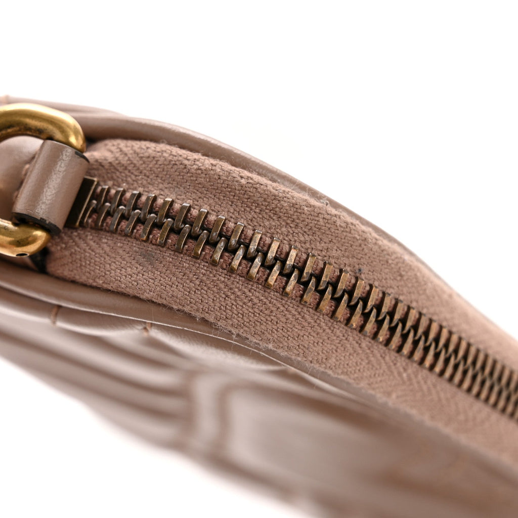 Calfskin Matelasse Mini GG Marmont Chain Crossbody Bag Porcelain Rose