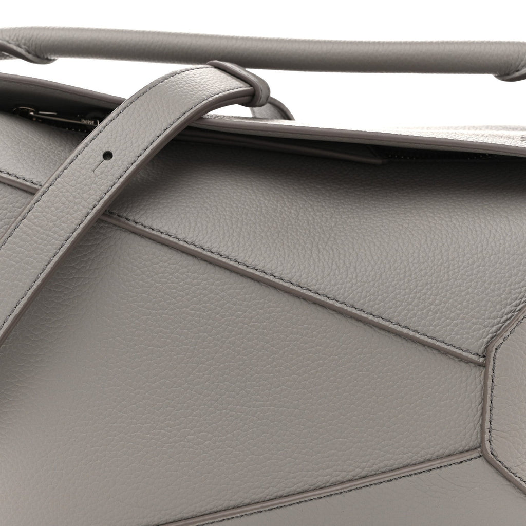 Soft Grained Calfskin Small Puzzle Edge Bag Pearl Grey