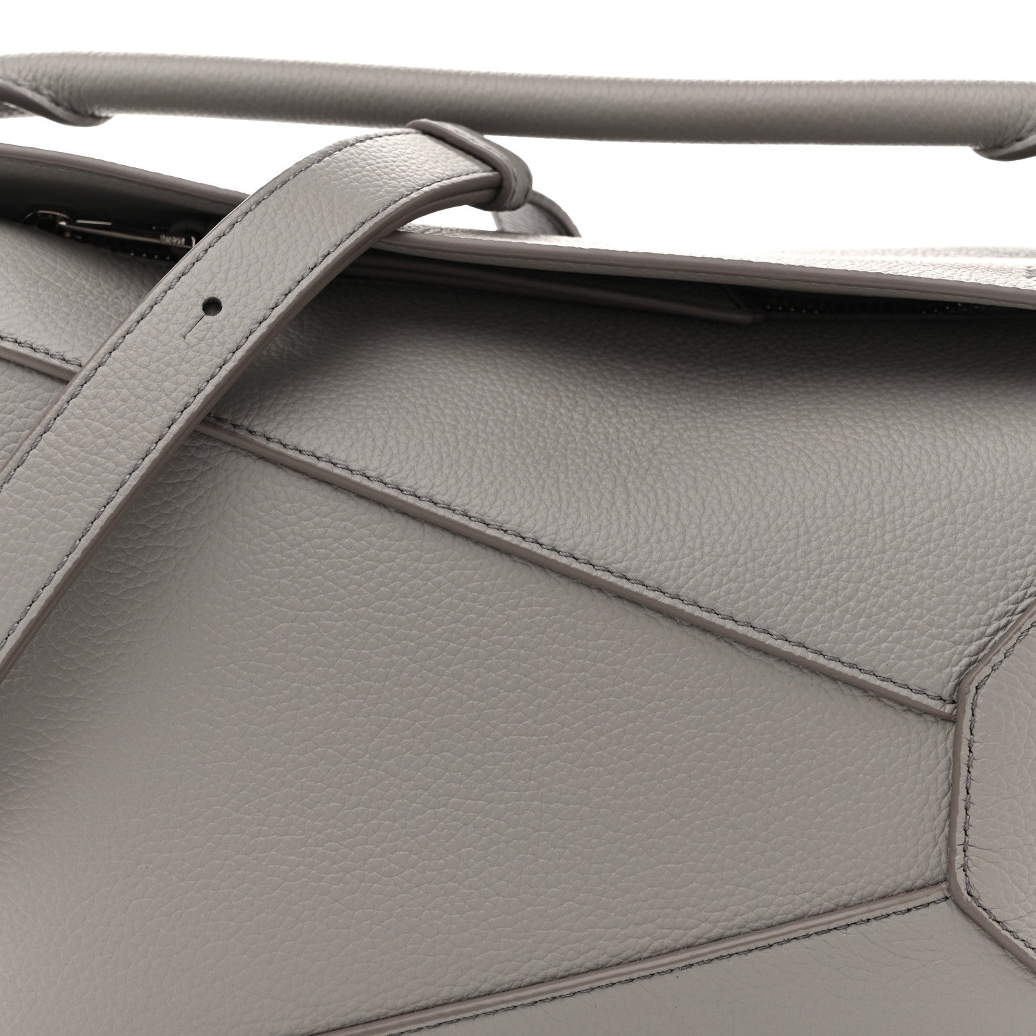 Soft Grained Calfskin Small Puzzle Edge Bag Pearl Grey