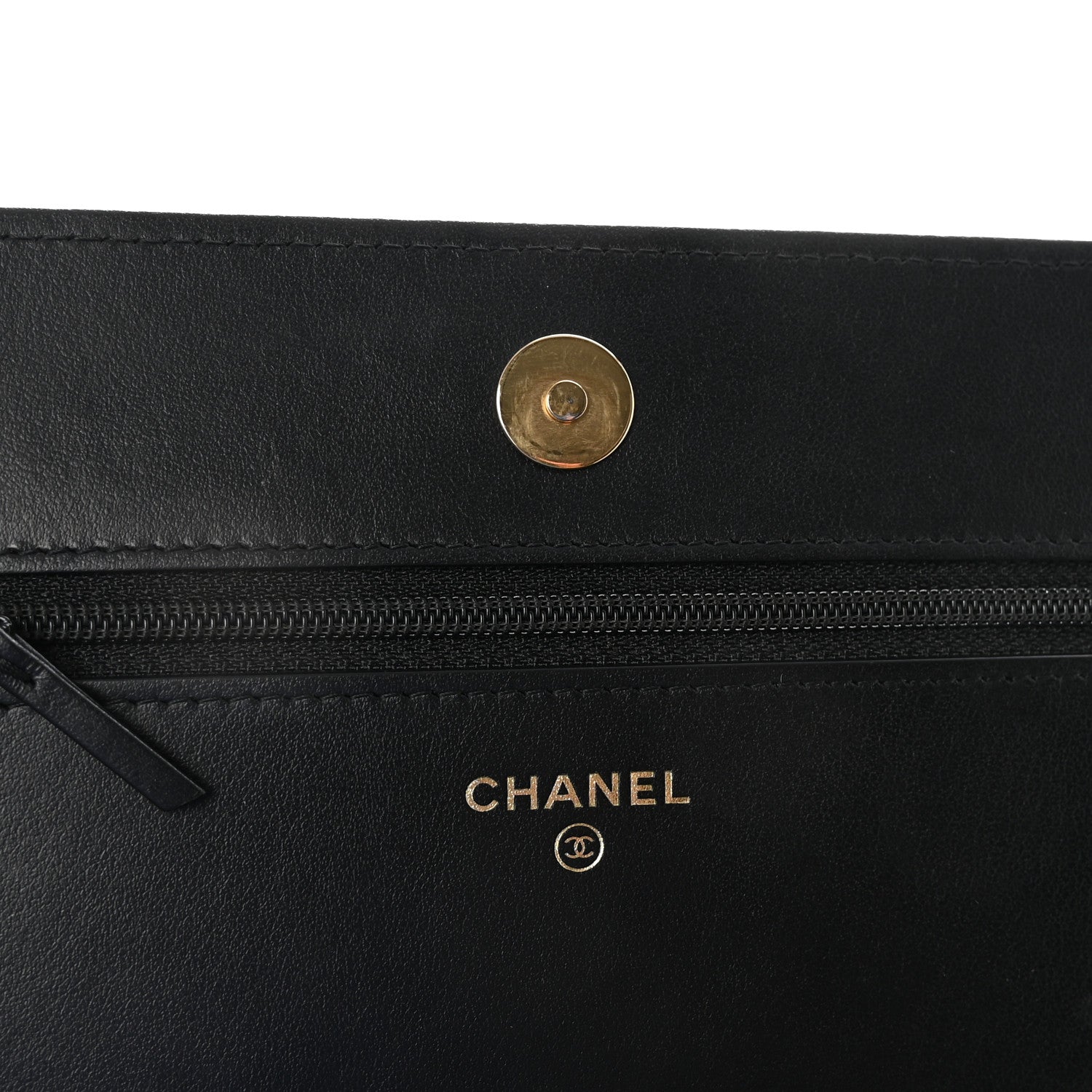 Caviar Quilted Pocket Clutch With Chain WOC Black