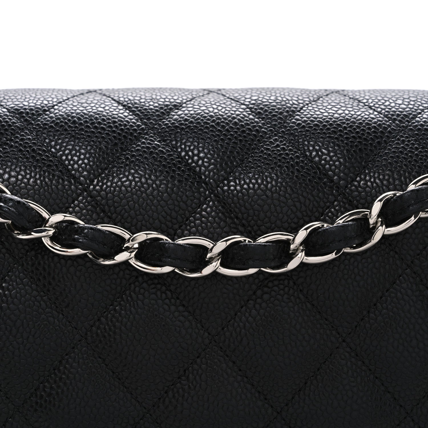 Caviar Quilted Jumbo Double Flap Black