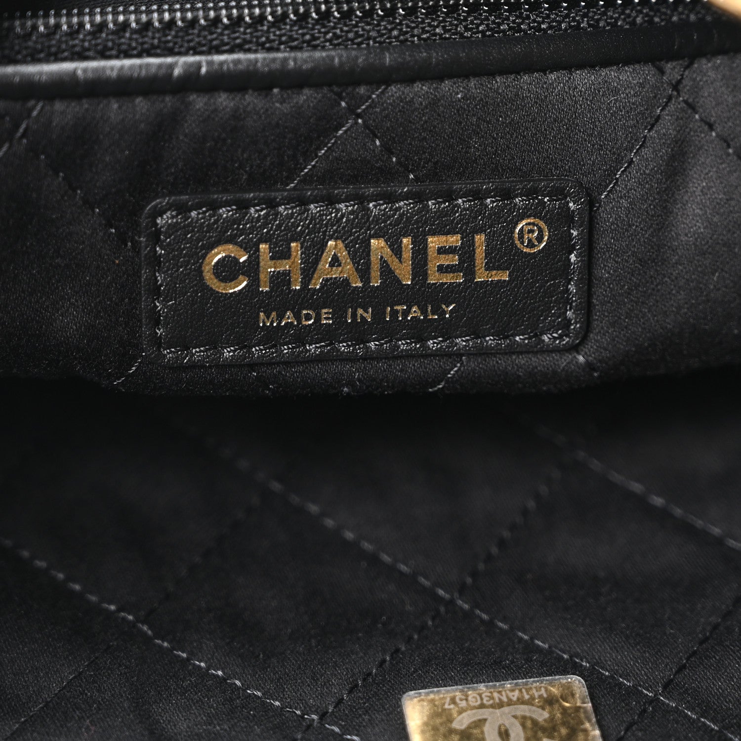 Calfskin Quilted Small Chanel 22 Black