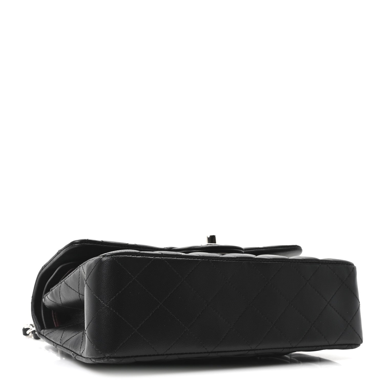 Lambskin Quilted Small Double Flap Black
