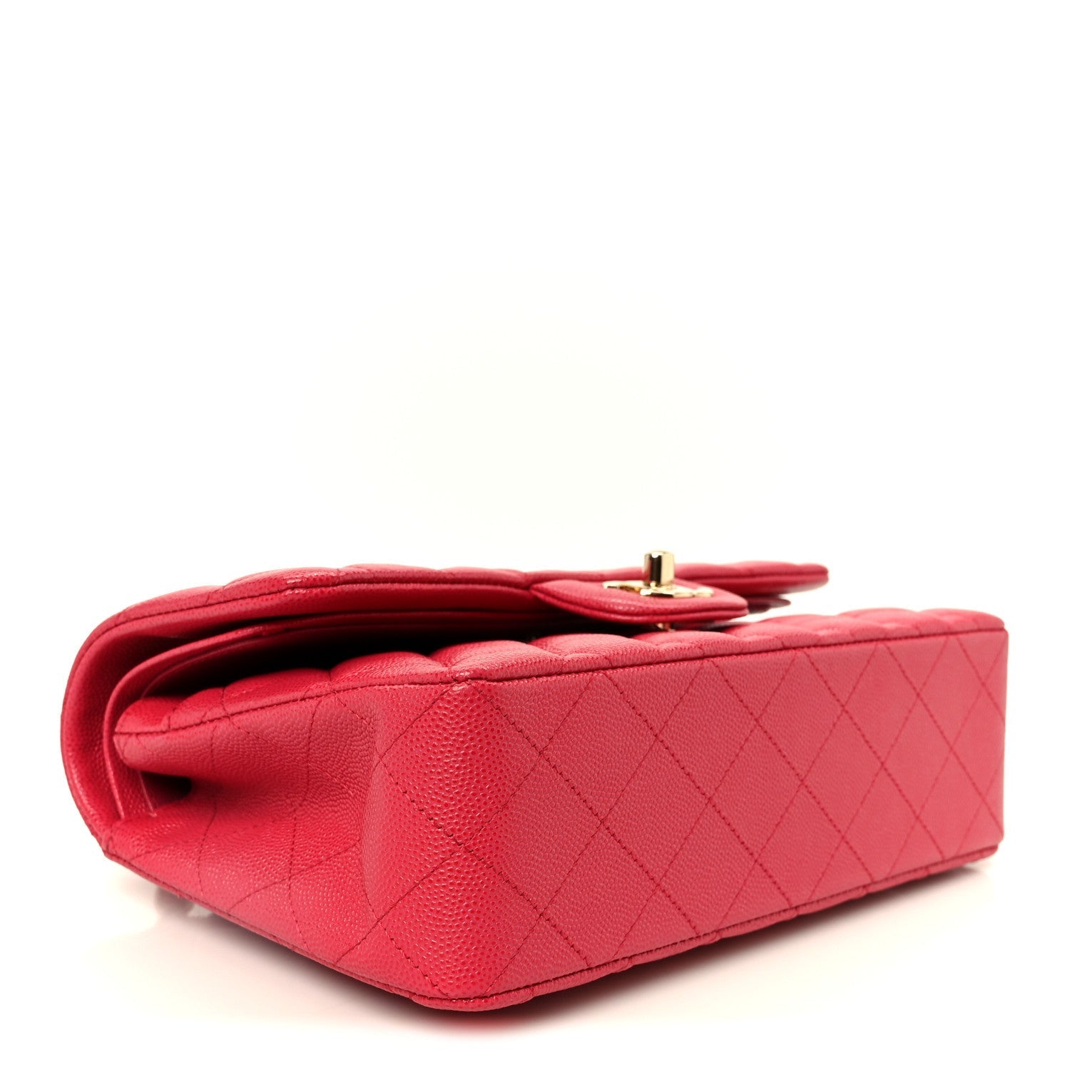 Caviar Quilted Small Double Flap Dark Pink