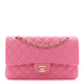 Caviar Quilted Medium Double Flap Pink