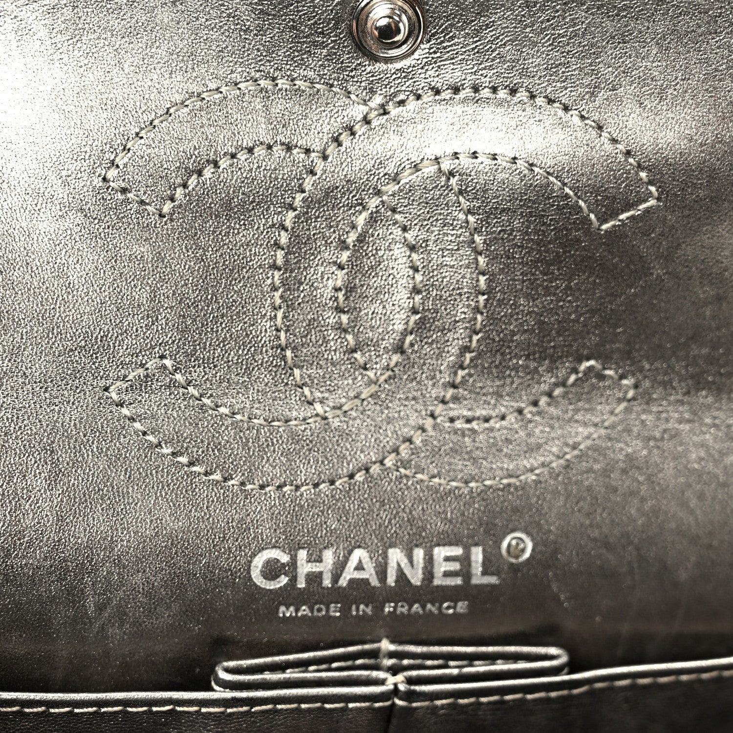 Aged Calfskin Quilted 2.55 Reissue Mini Flap Dark Silver