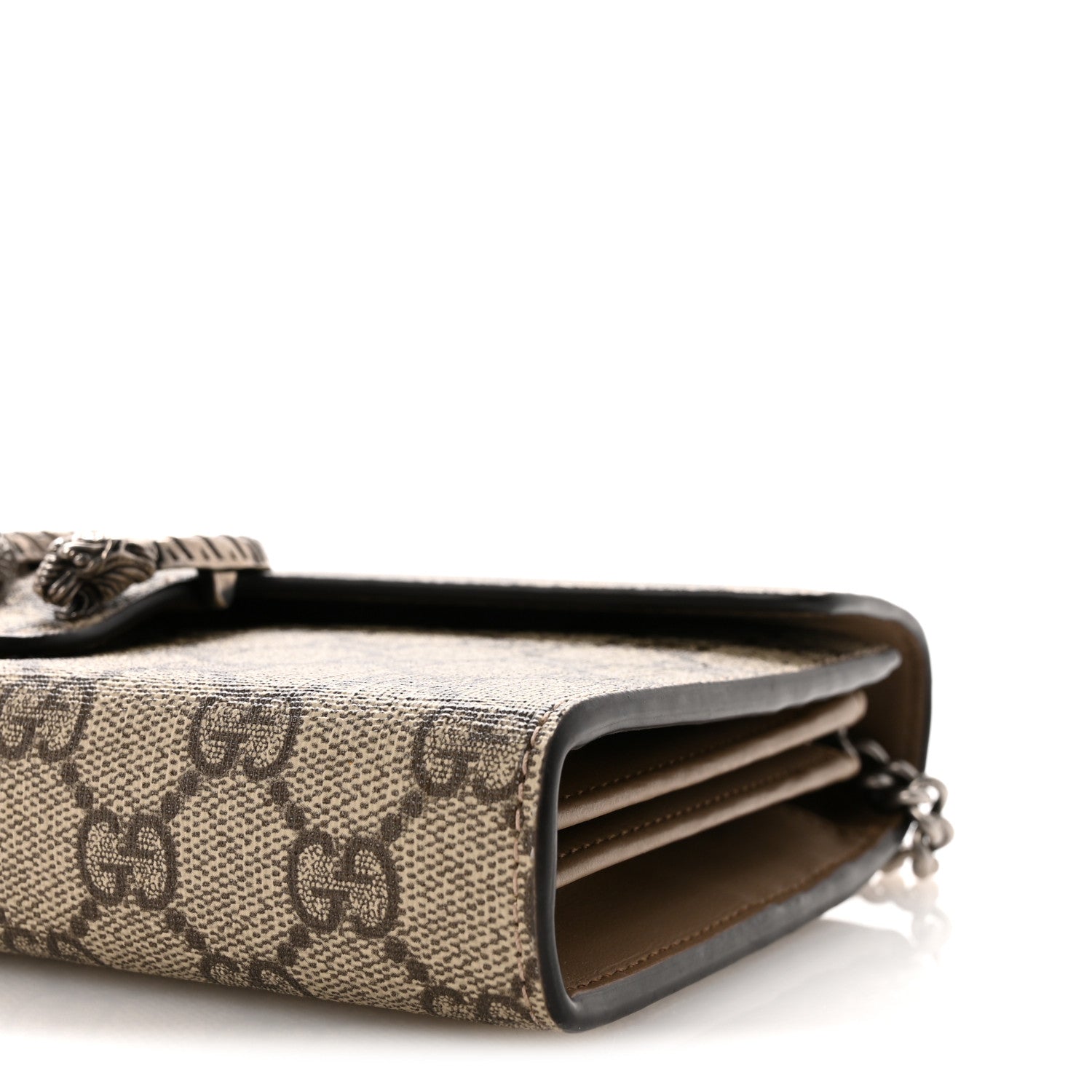 GG Supreme Monogram Mini Dionysus Chain Wallet Beige Taupe