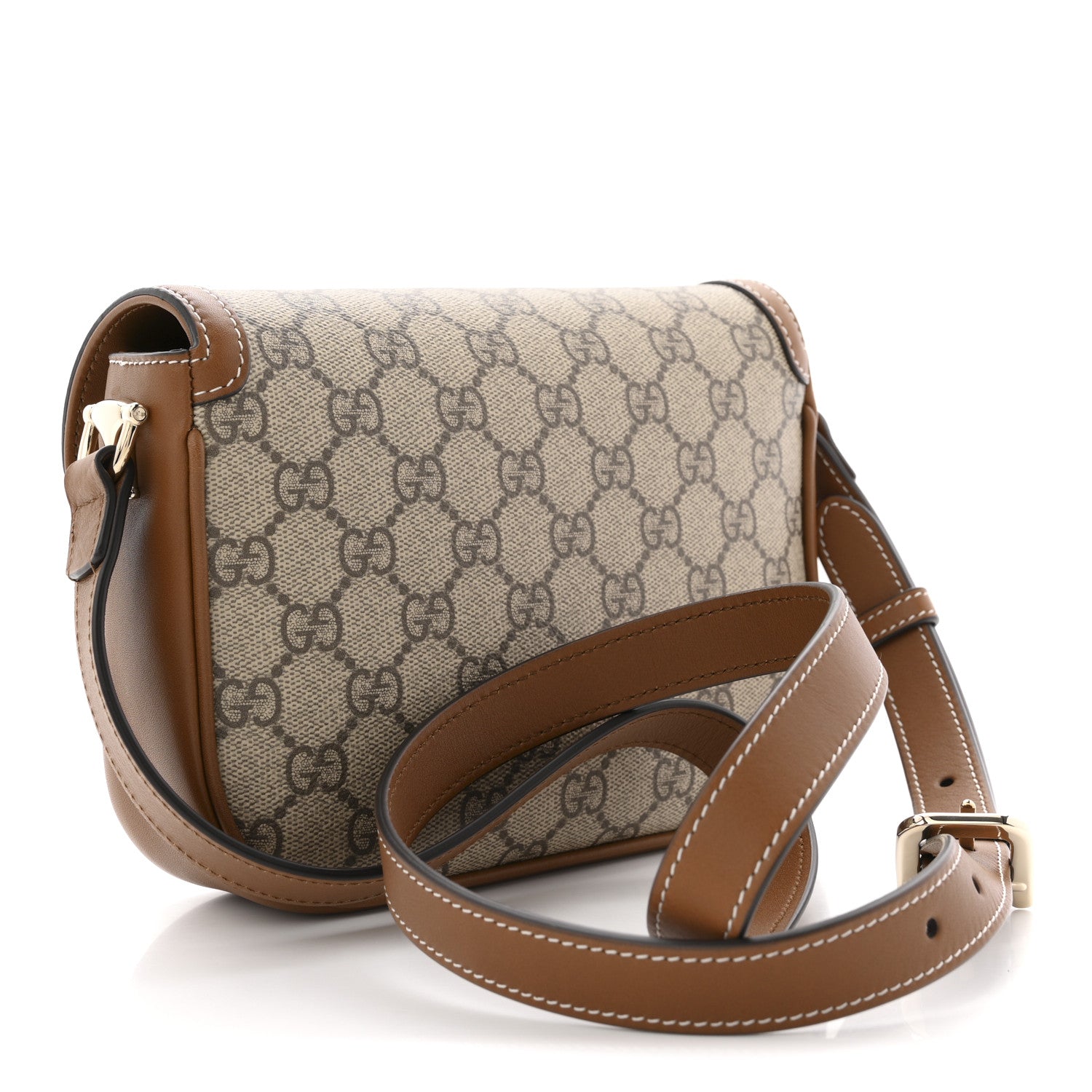 GG Supreme Monogram Duomo Lux Horsebit 1955 Soft Small Shoulder Bag Beige Ebony Sundial