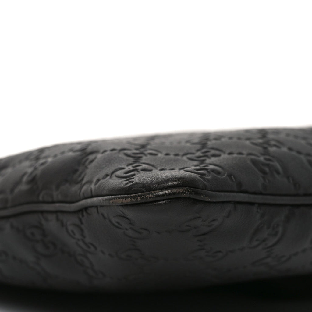 Guccissima Medium Flat Messenger Bag Black