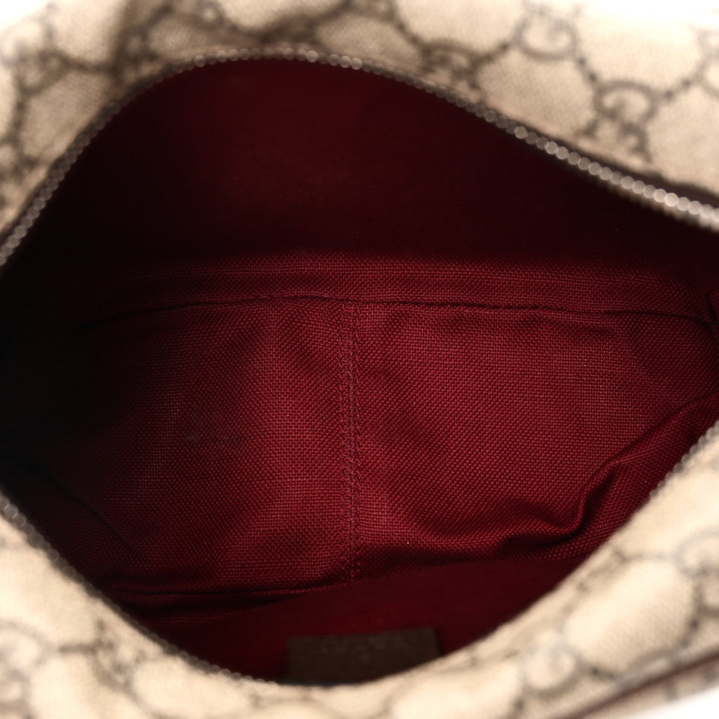 GG Supreme Monogram Textured Calfskin Square Messenger Bag Beige Ebony New Acero