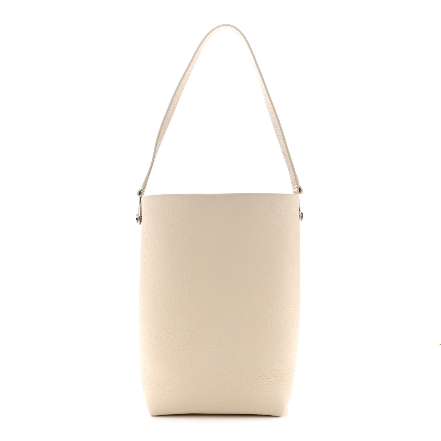 Grained Calfskin Small N/S Hook Tote Ivory