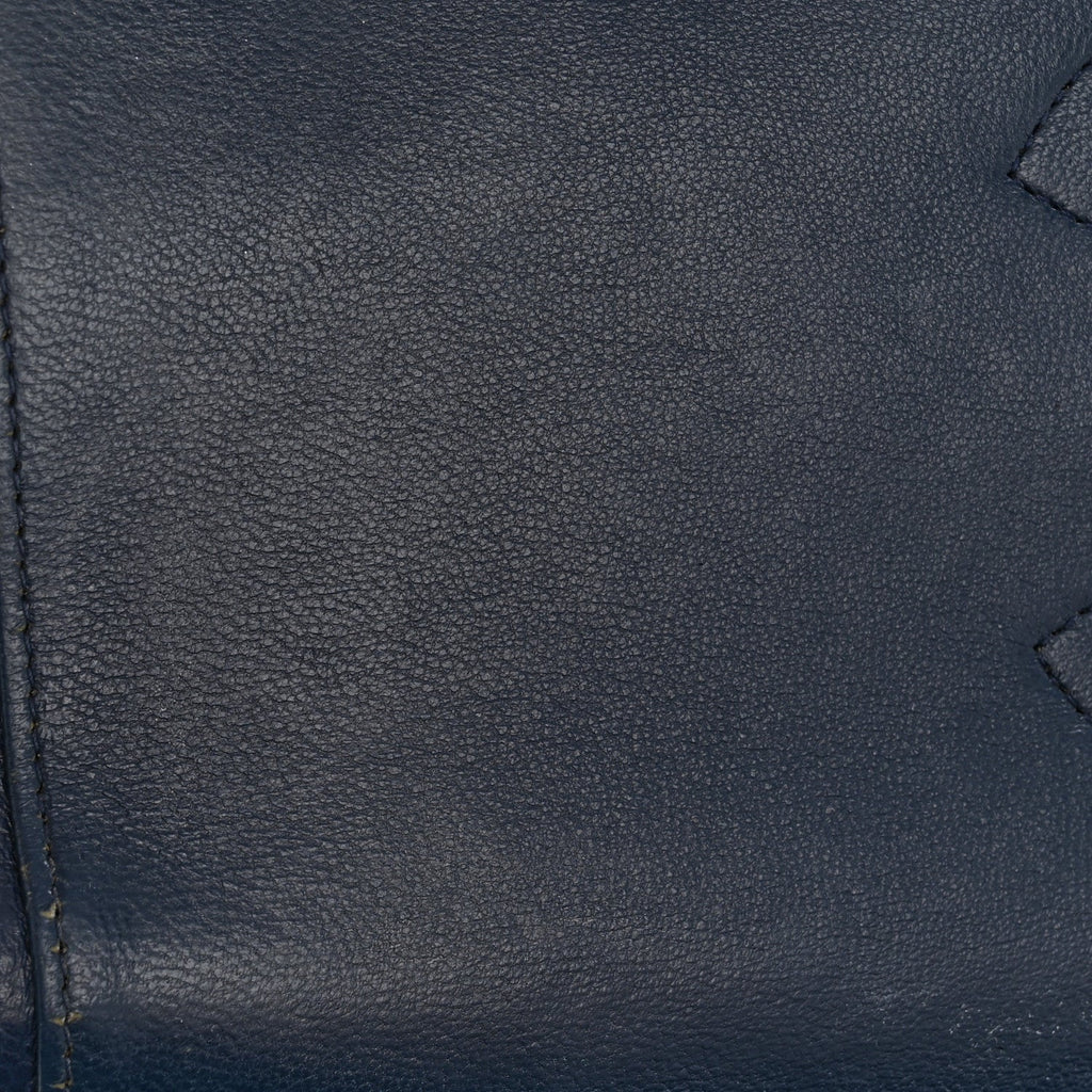 Caviar Quilted Maxi Double Flap Navy Blue
