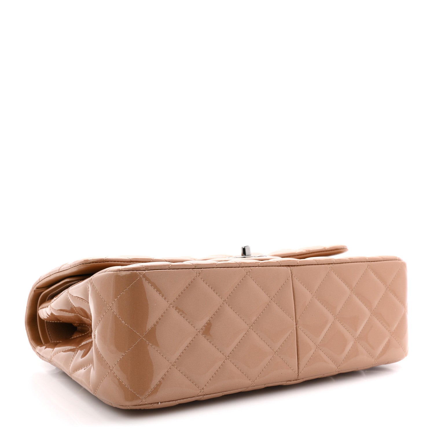 Patent Quilted Jumbo Double Flap Light Brown