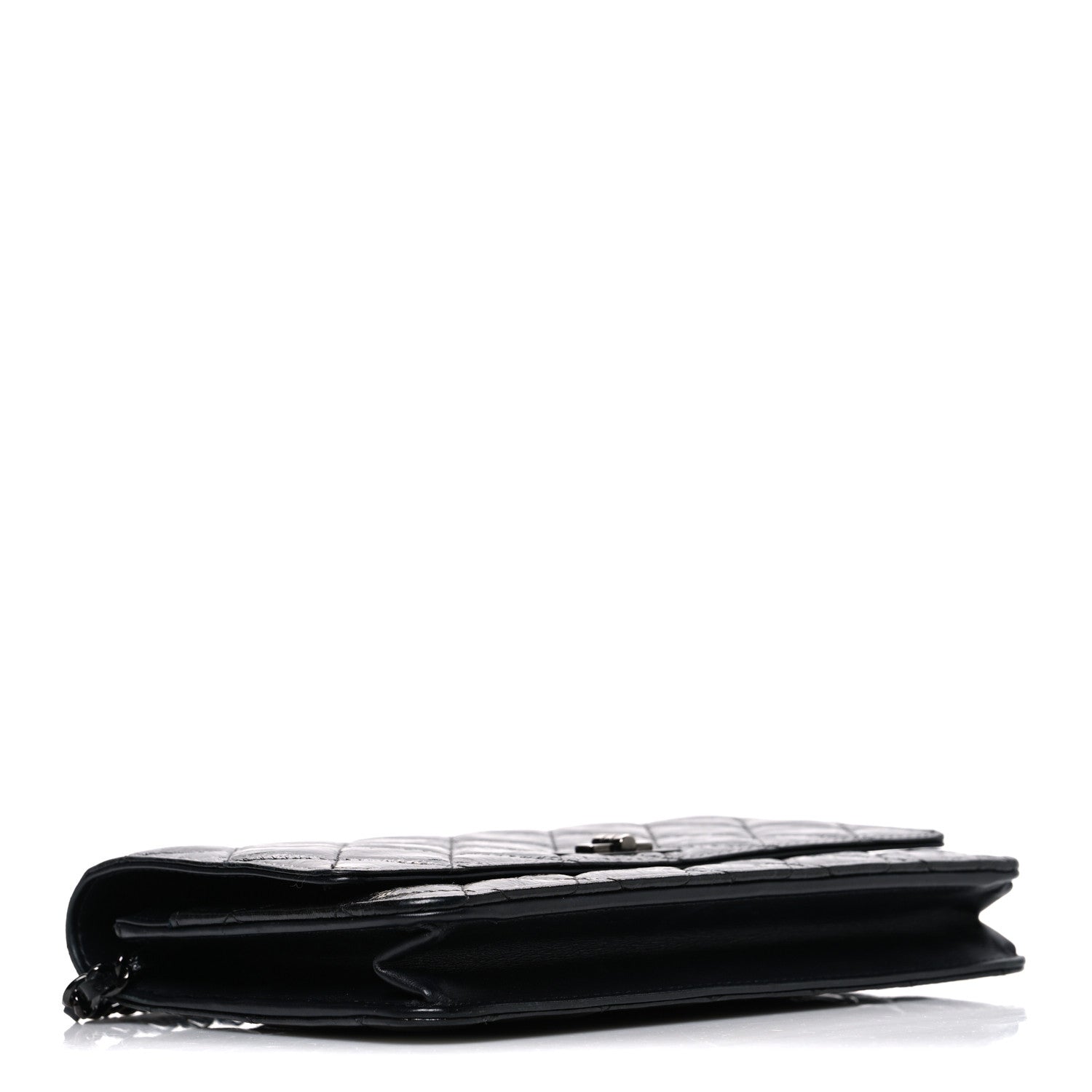 Glazed Aged Calfskin Reissue Wallet On Chain WOC So Black