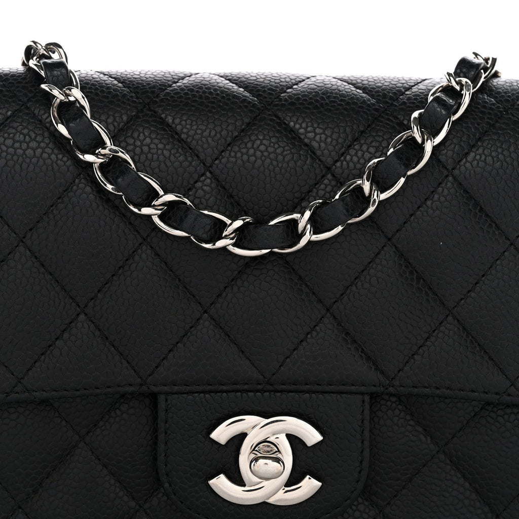 Caviar Quilted Mini Square Flap Black