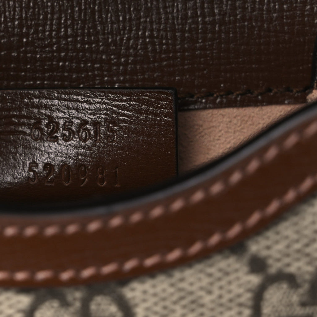 GG Supreme Monogram Mini Horsebit 1955 Crossbody Bag Beige Brown Sugar