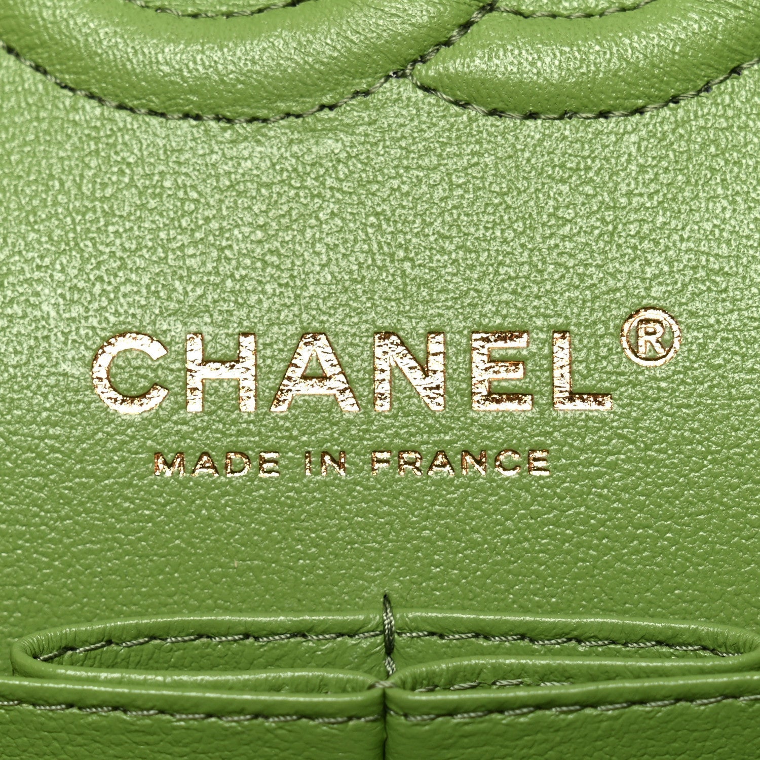 Caviar Quilted Small Double Flap Green