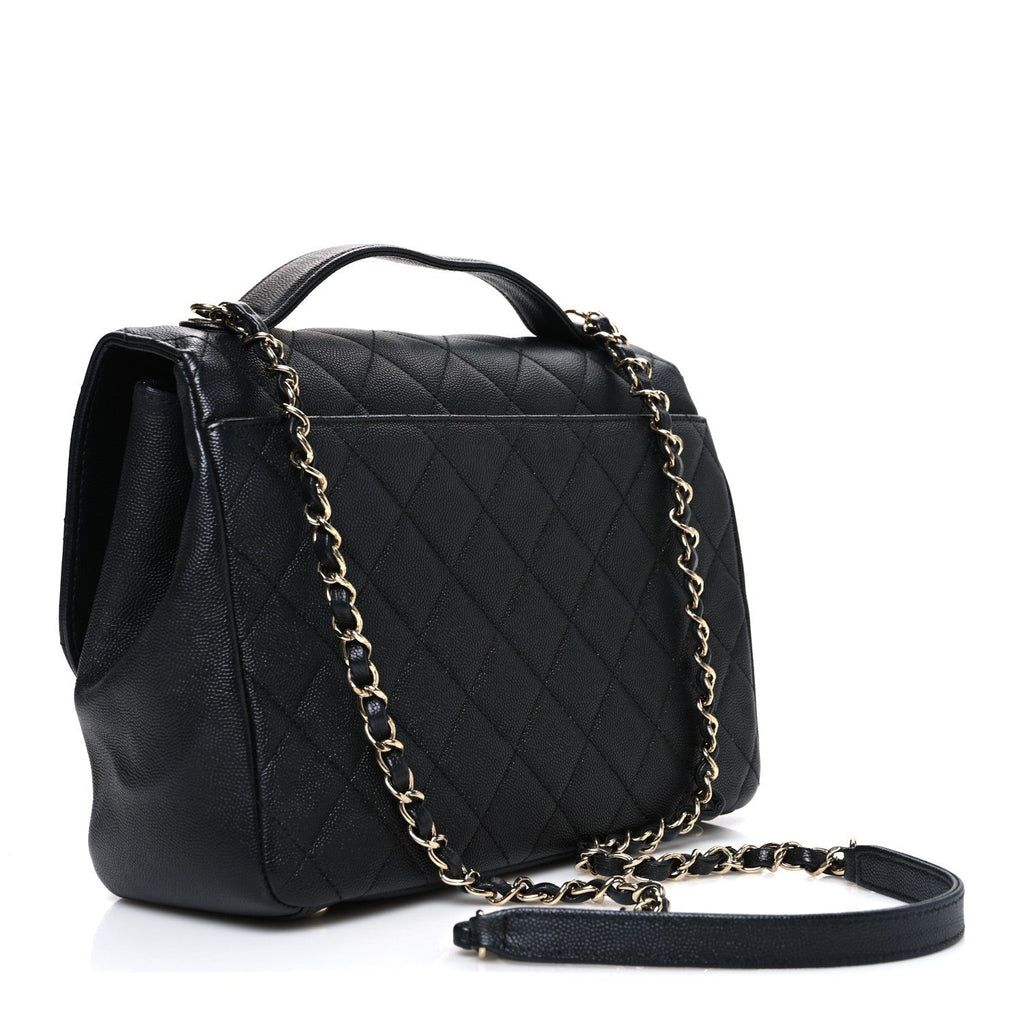 Caviar Quilted Large Business Affinity Flap Black