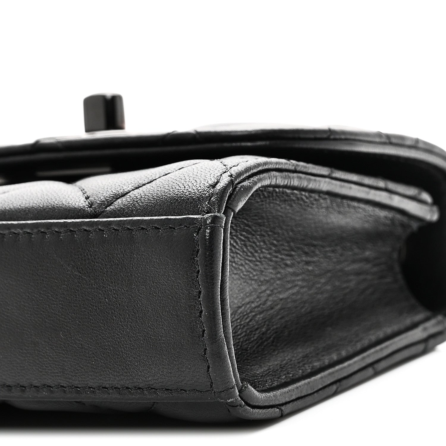 Lambskin Quilted Mini Trendy CC Clutch With Chain So Black