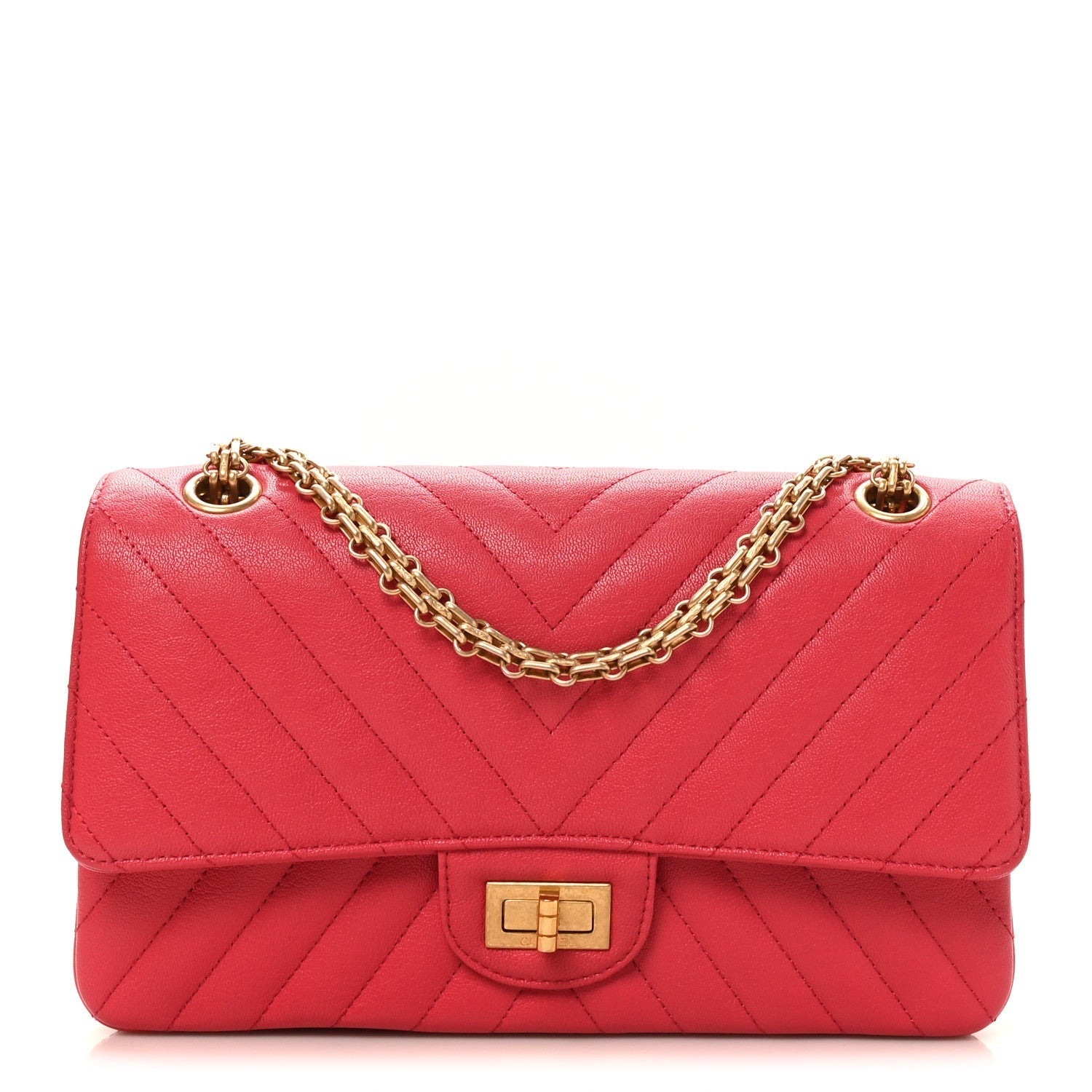 Sheepskin Chevron Quilted 2.55 Reissue 225 Flap Dark Pink
