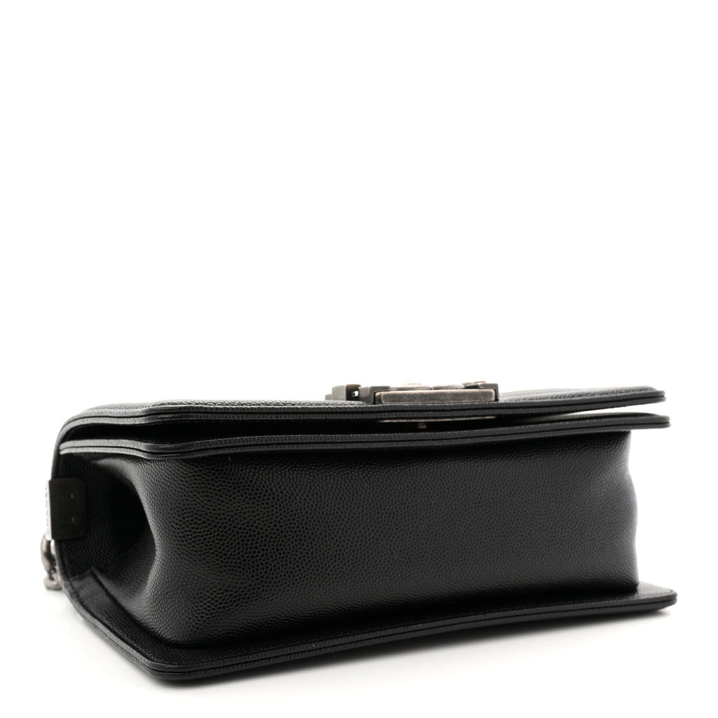 Caviar Quilted Small Boy Flap Black